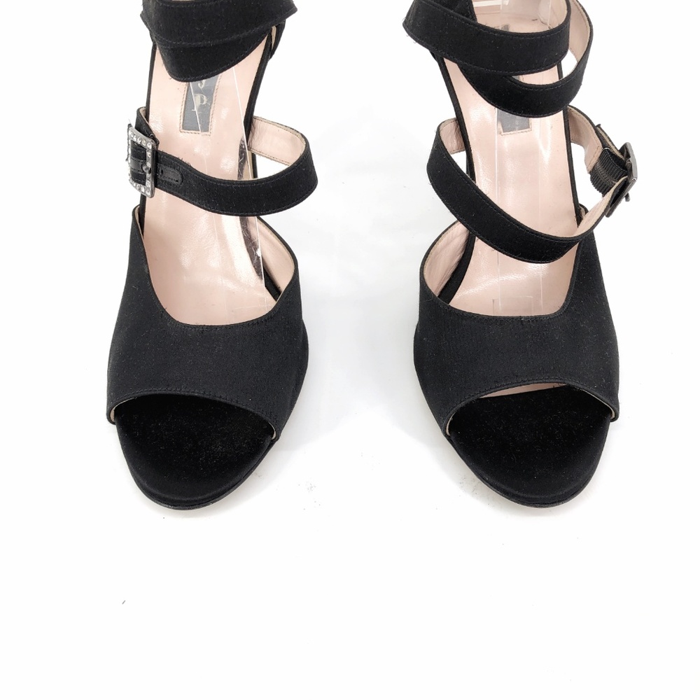 SJP Fugue Rhinestone Satin Strappy Heeled Sandals - Picture 4 of 8